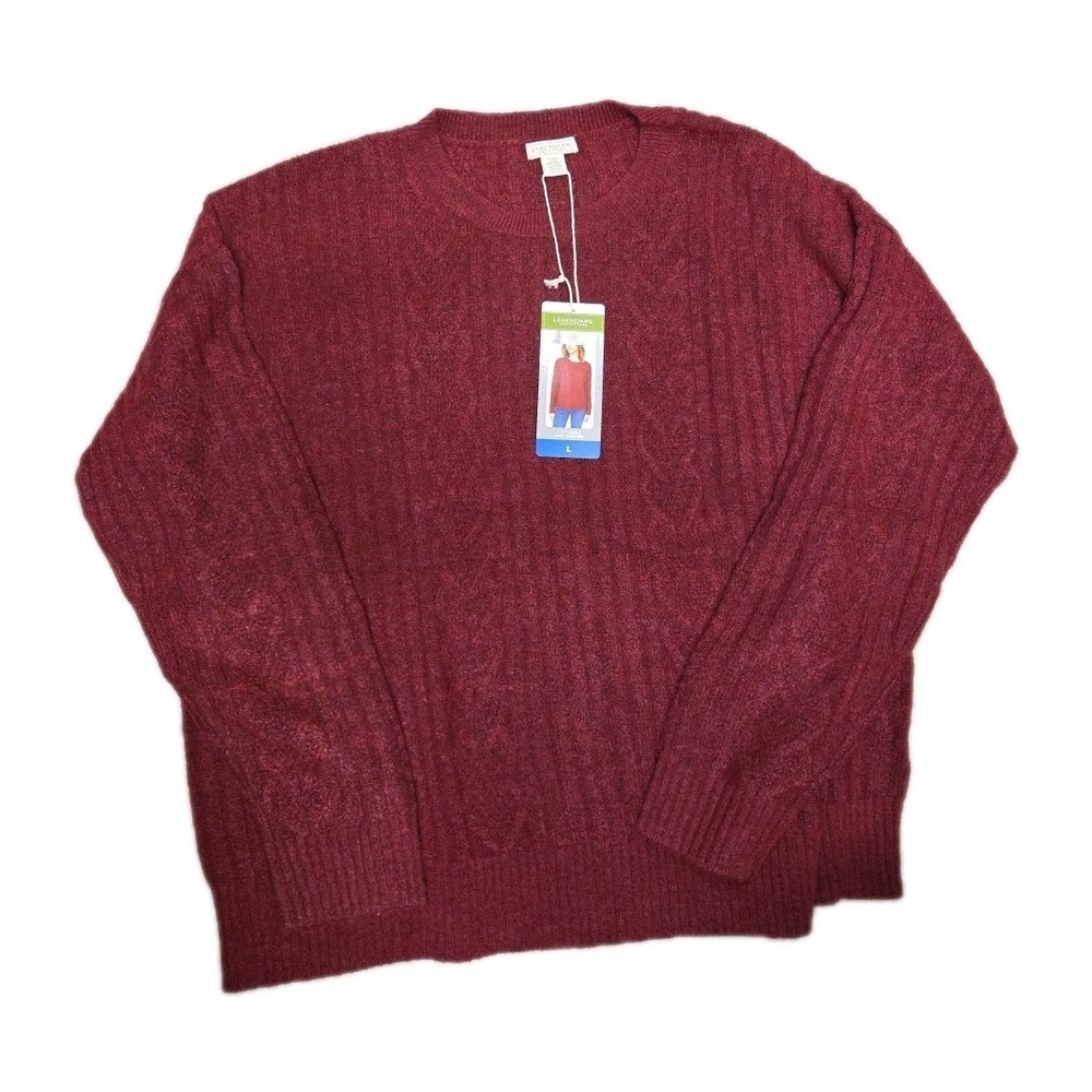 Legendary Outfitters Ladies Cable Knit Sweater Garnet Large